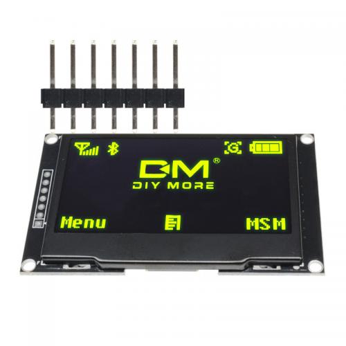 OLED ekranas 2.24" 128x64px 7pin (geltonas) OLED ekranas 2.24" 128x64px 7pin (geltonas)