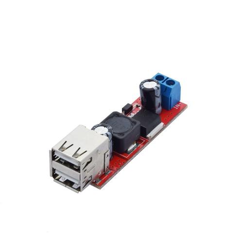 DC/DC įtampos keitiklis iš 9-36V į 5V 3A LM2596 su 2x USB (STEP DOWN) DC/DC įtampos keitiklis iš 9-36V į 5V 3A LM2596 su 2x USB (STEP DOWN)