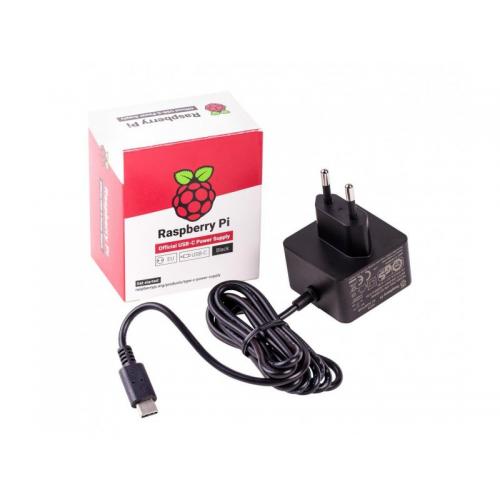 Raspberry Pi4 oficialus maitinimo šaltinis USB-C 5.1V 3A (juodas) Raspberry Pi4 oficialus maitinimo šaltinis USB-C 5.1V 3A (juodas)