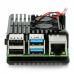 Raspberry Pi 4B aliumininis radiatorius - su 2 ventiliatoriais (juodas)