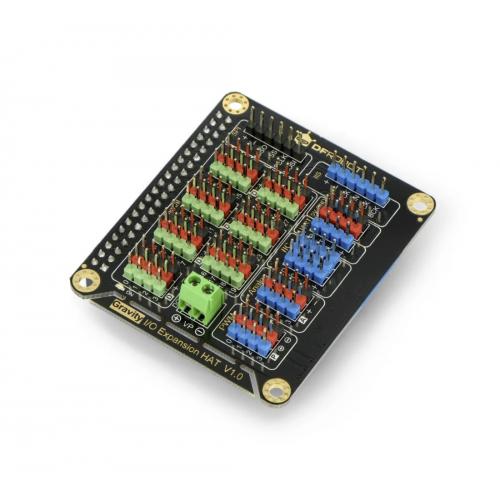 IO išplėtimo priedėlis HAT, skirtas Raspberry Pi 4B / 3B + / 3B / 2B - DFRobot DFR0566 IO išplėtimo priedėlis HAT, skirtas Raspberry Pi 4B / 3B + / 3B / 2B - DFRobot DFR0566