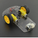 Važiuoklės stačiakampis 2WD 2 ratų roboto važiuoklė su nuolatinės srovės varikliu